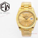 EW Factory Copy Rolex Day-Date 40mm EW 2836 Watch Champagne Dial Baguettes Markers